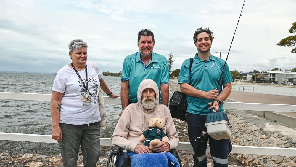 Malcolm’s wish was to go fishing off the Wynnum Jetty Ambulance Wish